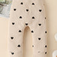 Fullfamous Infant Baby Girl Clothes Outfits,Spring Summer Romper And Pant Set 6-9 Months Ecru Heart
