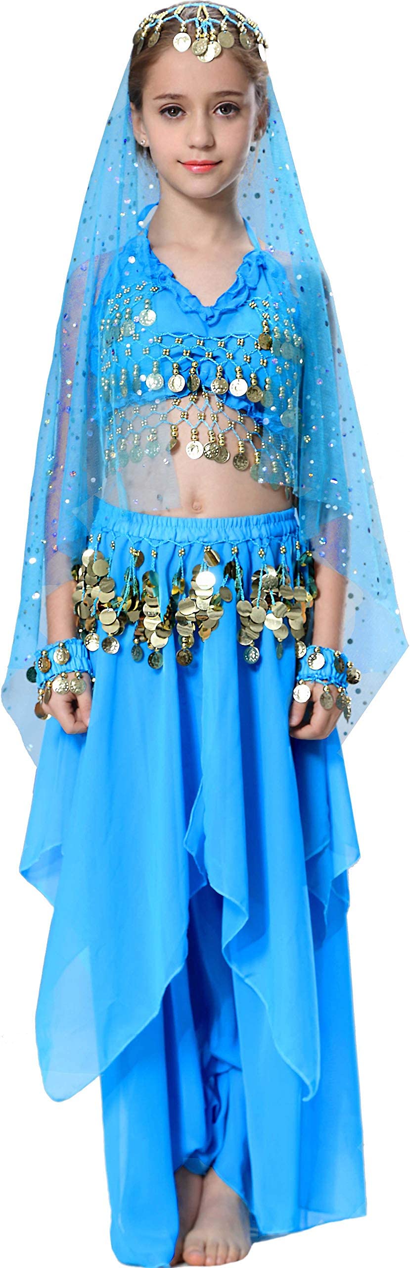 Fairycece Genie Costume Girls Halloween 10-12 Outfit 11 Year Old Belly Dancer Cute Dance
