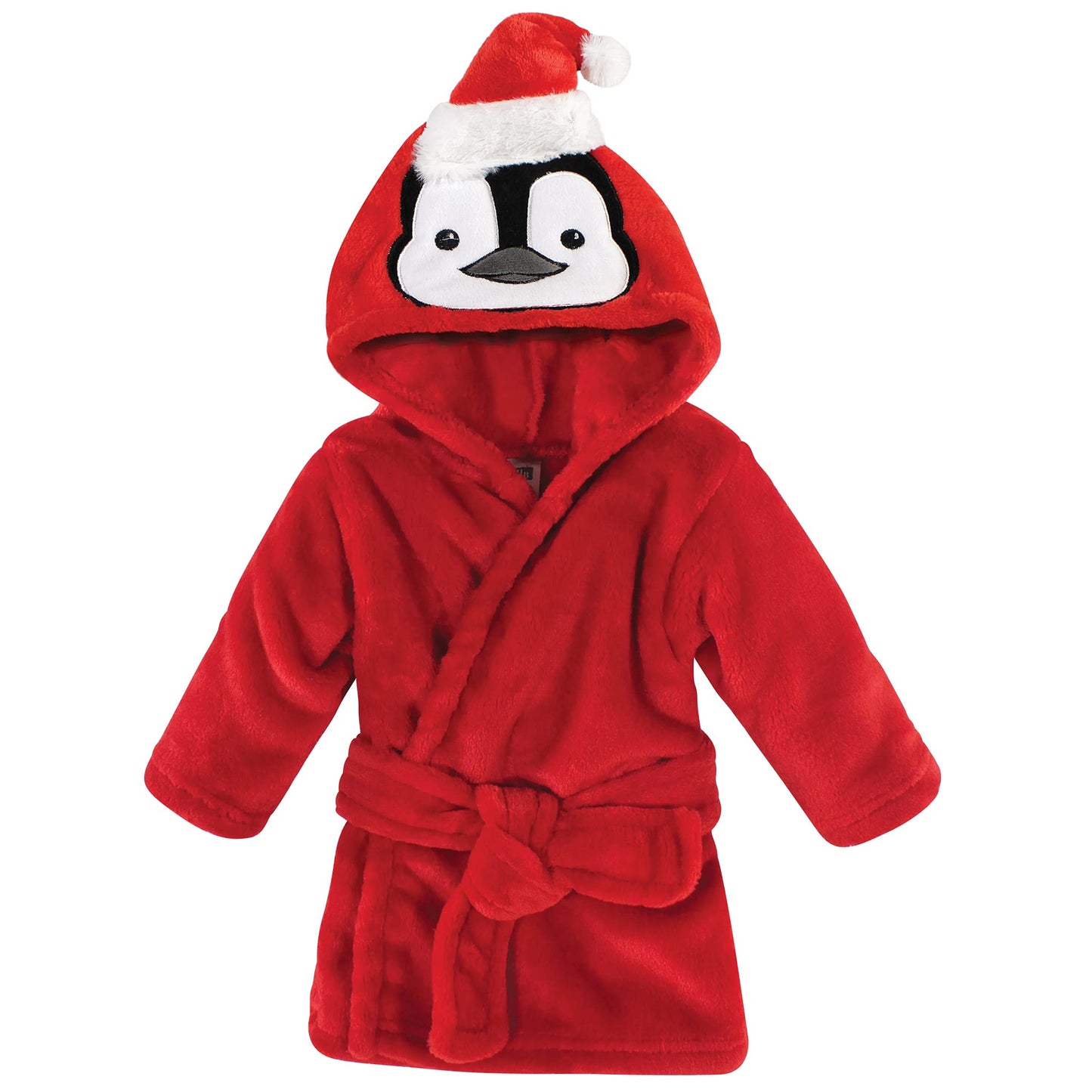 Hudson Baby Unisex Baby Plush Animal Face Bathrobe, Boy Penguin, 0-9 Months