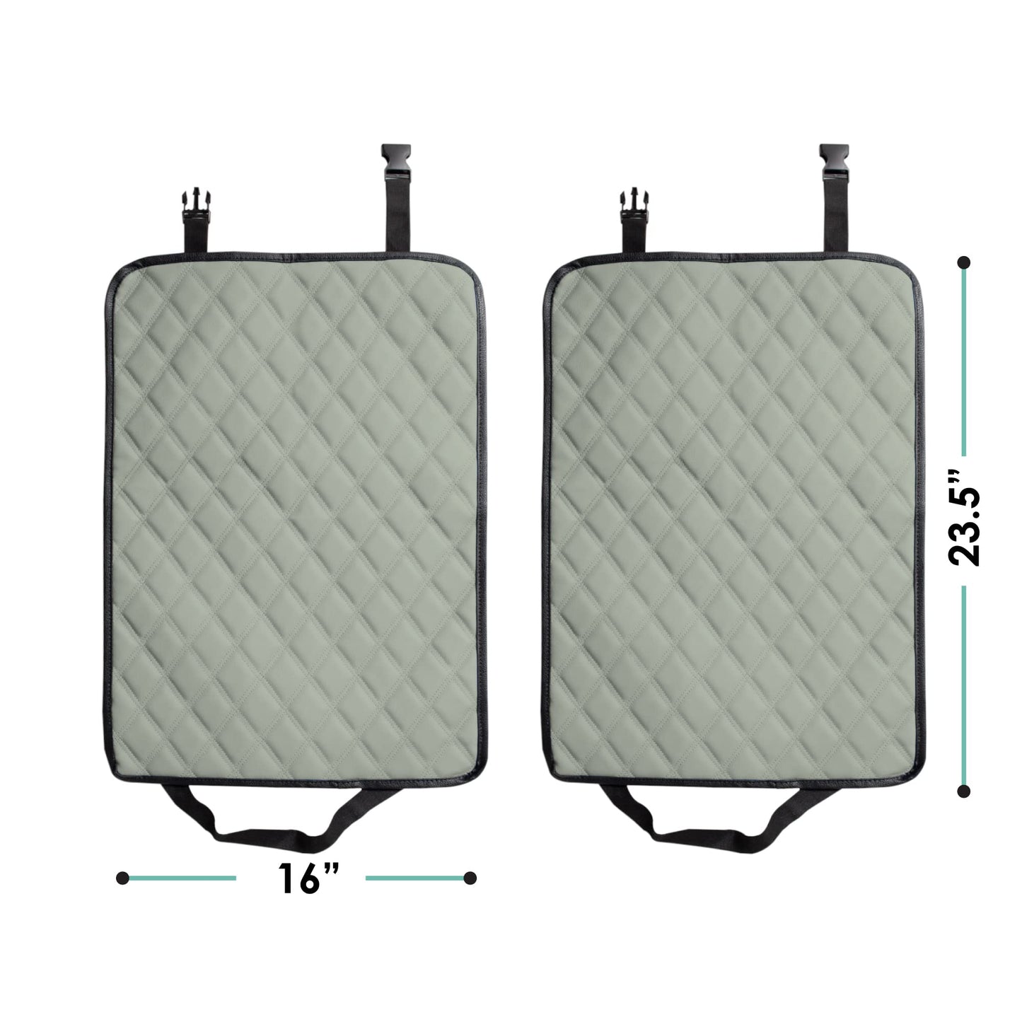 Fh Group Faux Leather Back Seat Kick Protectors - 2 Pack Diamond Stitched Back Seat Protector For Driver And Passenger Seat, Wat