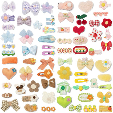 Hair Clips For Girls 69 Pcs Bundle No Slip Assorted Barrettes For Kids Bows Cute Hair Accessories For Little Girls Teens Toddler