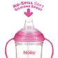 Nuby 360 Grip N' Sip 8Oz Tritan Cup, Weighted Straw With Hygienic Cover, Pink
