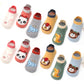 Aroveea Non Slip Grip Ankle Baby Socks 5-7 Years Old Black For Toddler Boys And Girls Kids Socks 12 Pack,Infant Cute Cotton Baby