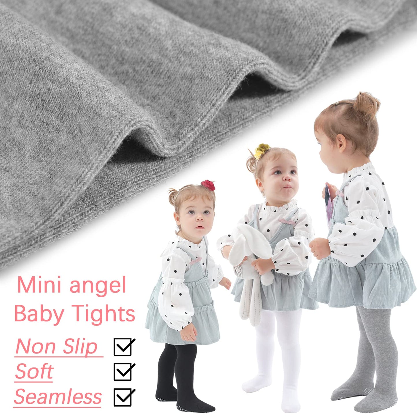 Baby Girl Tights Non Slip Baby Tights 3-6 Months Girl Warm Cotton Leggings Seamless Pantyhose Non-Skid Grip For Infant Toddler 3