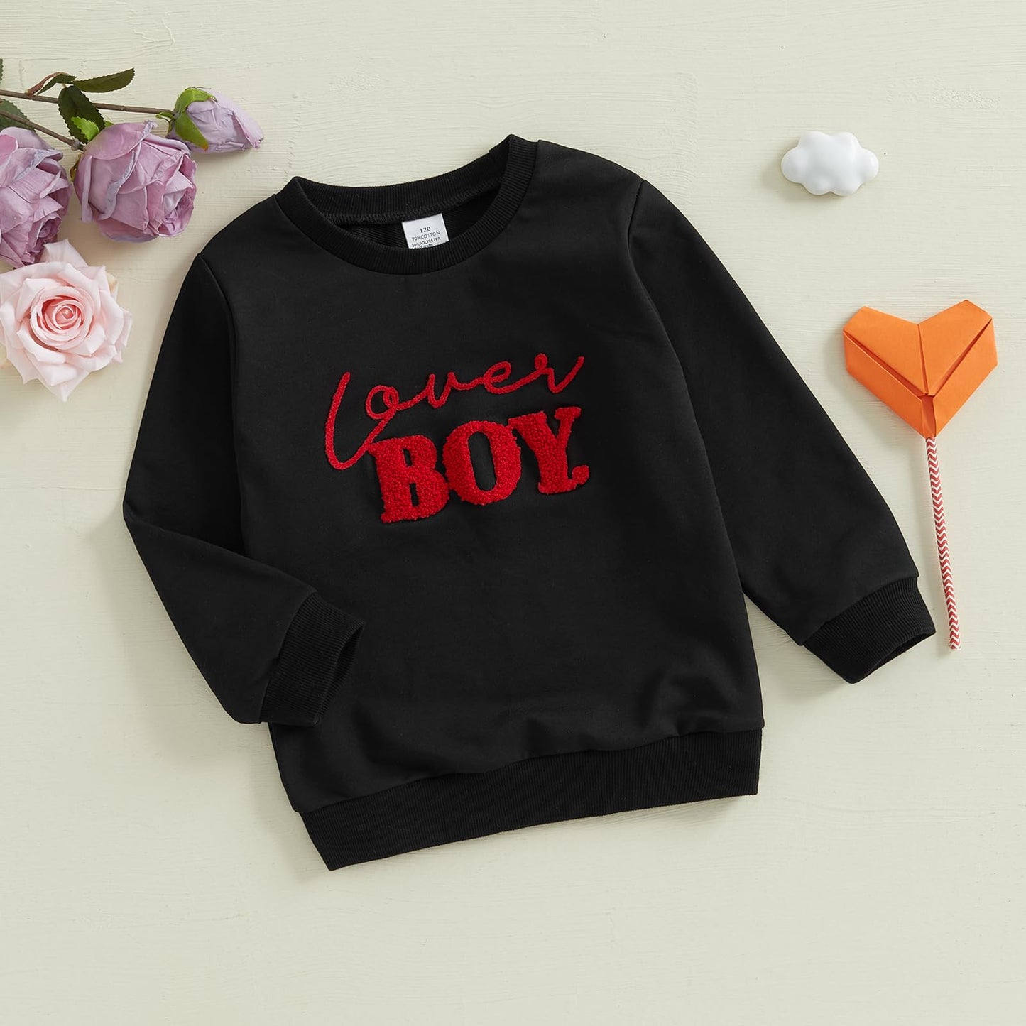 Karuedoo Toddler Baby Boy Girl Valentines Day Clothes Letter Print Crewneck Sweatshirt Long Sleeve Shirts Top Spring Outfit (A-B