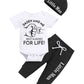 Tuemos Baby Boy Clothes Daddy And Me The Best Buddies For Life Letter Print Romper Top+Pant With Hat Baby Boy Summer Outfits 9-1
