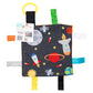 Baby Jack & Co 8x8 Space Lovey Tag Toys for Babies - Baby Crinkle Toys - Crinkle Toys for Baby - Soft & Safe - Learn Shapes & Co