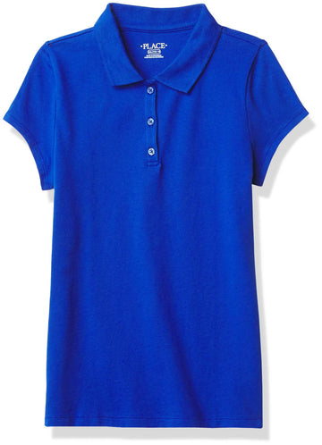 The Children'S Place Girls Uniform Pique Polo Shirt, Renew Blue, Small Us