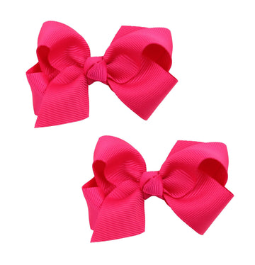 Koolgil Baby Girl's 2Pcs Cute 3 Inch Pure Color Bow-knot Hair Clip for Photography Travel Daily Life (Fuchsia)