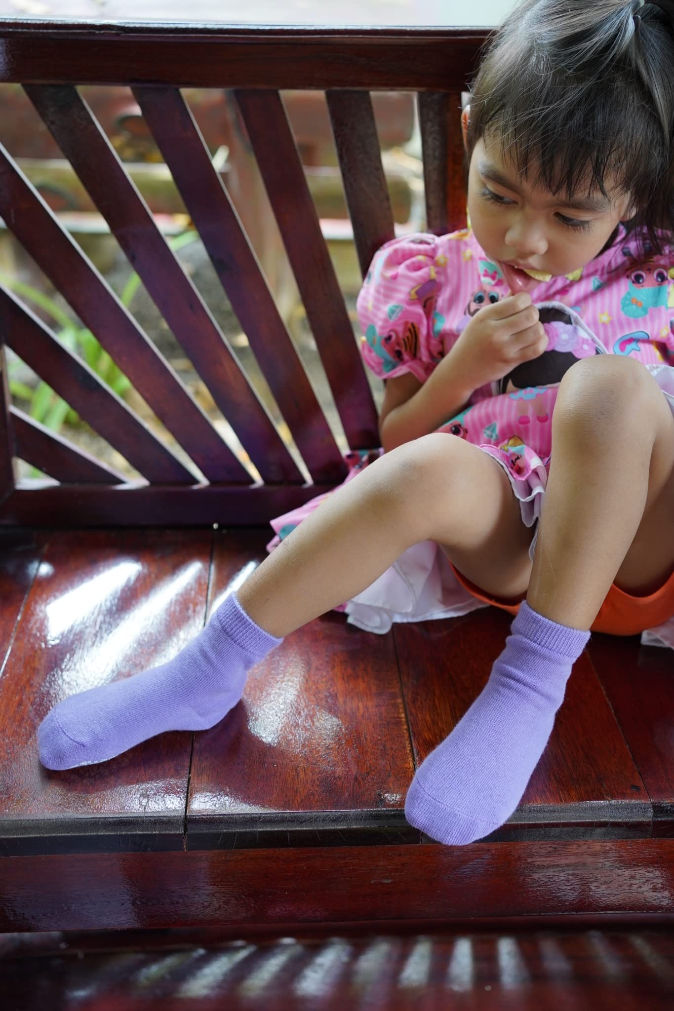 Rative Non Skid Anti Slip Cotton Dress Crew Socks With Grips For Baby Infant Toddler Kids Girls (0-6 Months, Cg-230)