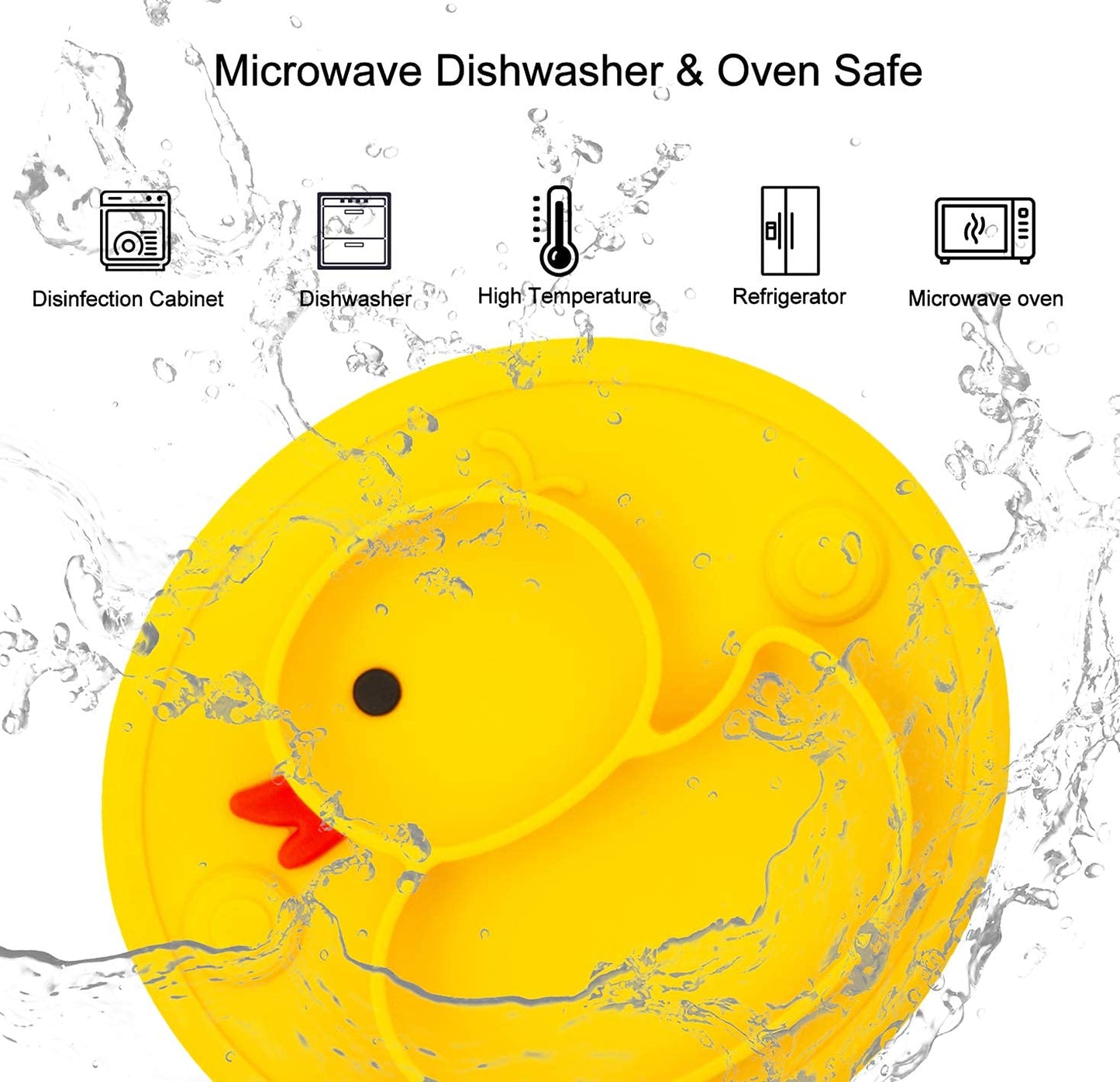 Baby Plate Silicone Toddler Plates Suction Placemat Divided Dishes For Kids And Infants One-Piece Strong Suction, Bpa Free, Micr