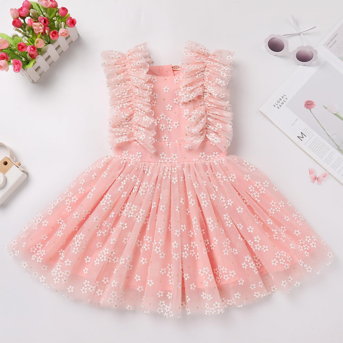 Toddler Wedding Dress, Baby Girl Dress, Dress For Baby Girl, Toddler Birthday Dress Infant Ruffled Embroidered Special Occasion