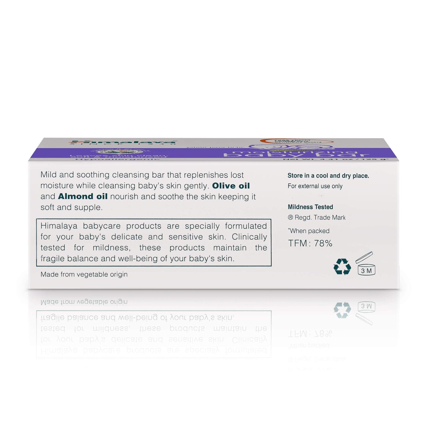 Himalaya Moisturizing Baby Bar, Mild And Moisturizing Bar Soap For Baby, 4.41 Oz, 3 Pack