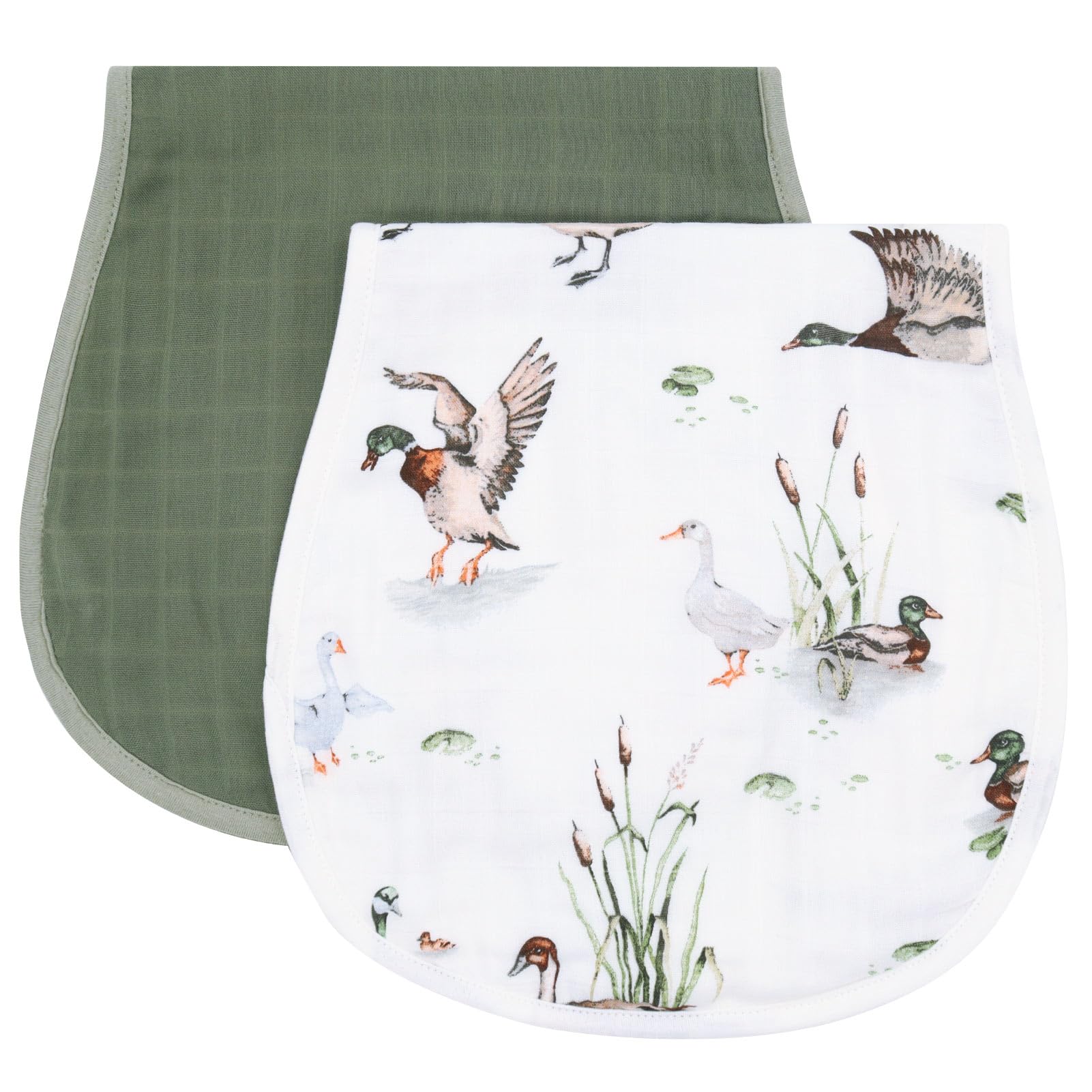 LifeTree Muslin Baby Burp Cloths - 2 Pack 70% Viscose from Bamboo and 30% Cotton Large 22 by 10 Absorbent Milk Spit Up Rags 