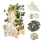 Wooden Baby Shower Crate Closet with Wheels & Handle, Baby Shower Basket with Hanger Rack, Personalized Gifts with Announcement 