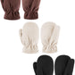 3 Pairs Baby and Toddler Winter Mittens Newborn Infant Fleece Warm Mittens Snow Gloves for Baby Boy and Girl (Khaki, Beige, Blac