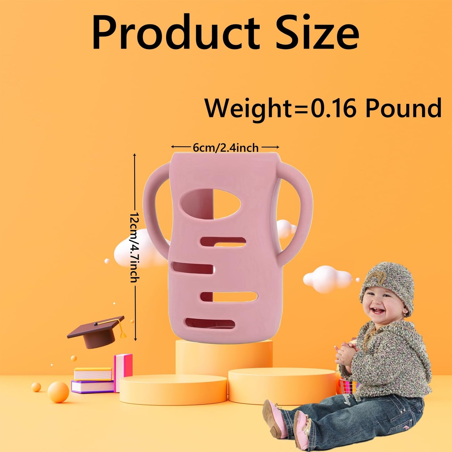 Frezonika 3 Pack Silicone Sleeves Compatible With Dr Brown Wide-Neck Glass Baby Bottles 5Oz, 9Oz, 100% Silicone Handles For Sipp
