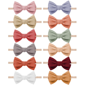Visbl Baby Girl Headbands And Bows, Newborn Infant Toddler Nylon Elastics Hairbands Hair Accessories