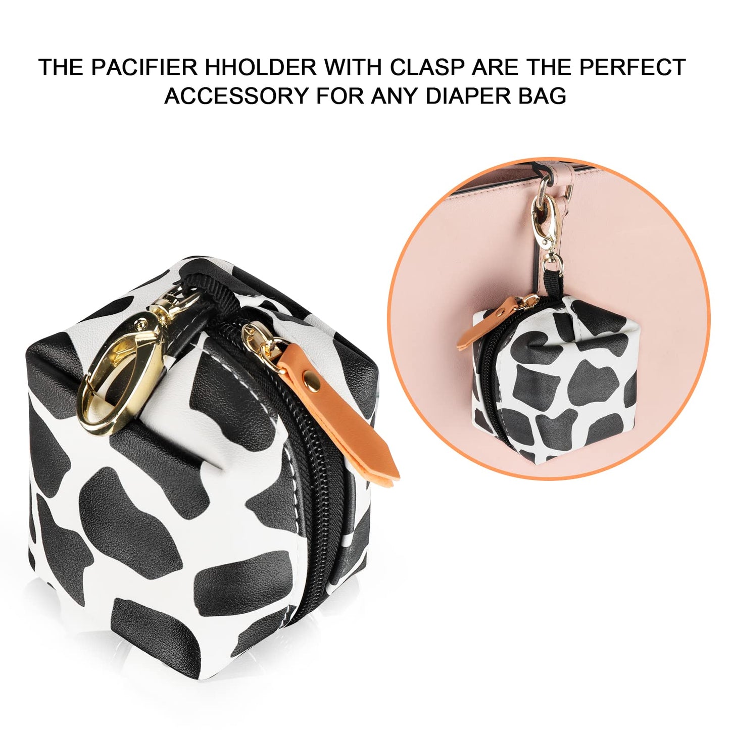 Baby Pacifier Case With Clip, Baby Pacifier Holder Pouch Box For Diaper Bag, Holds 2 Pacifiers For Travel Outdoor Activities, Sm