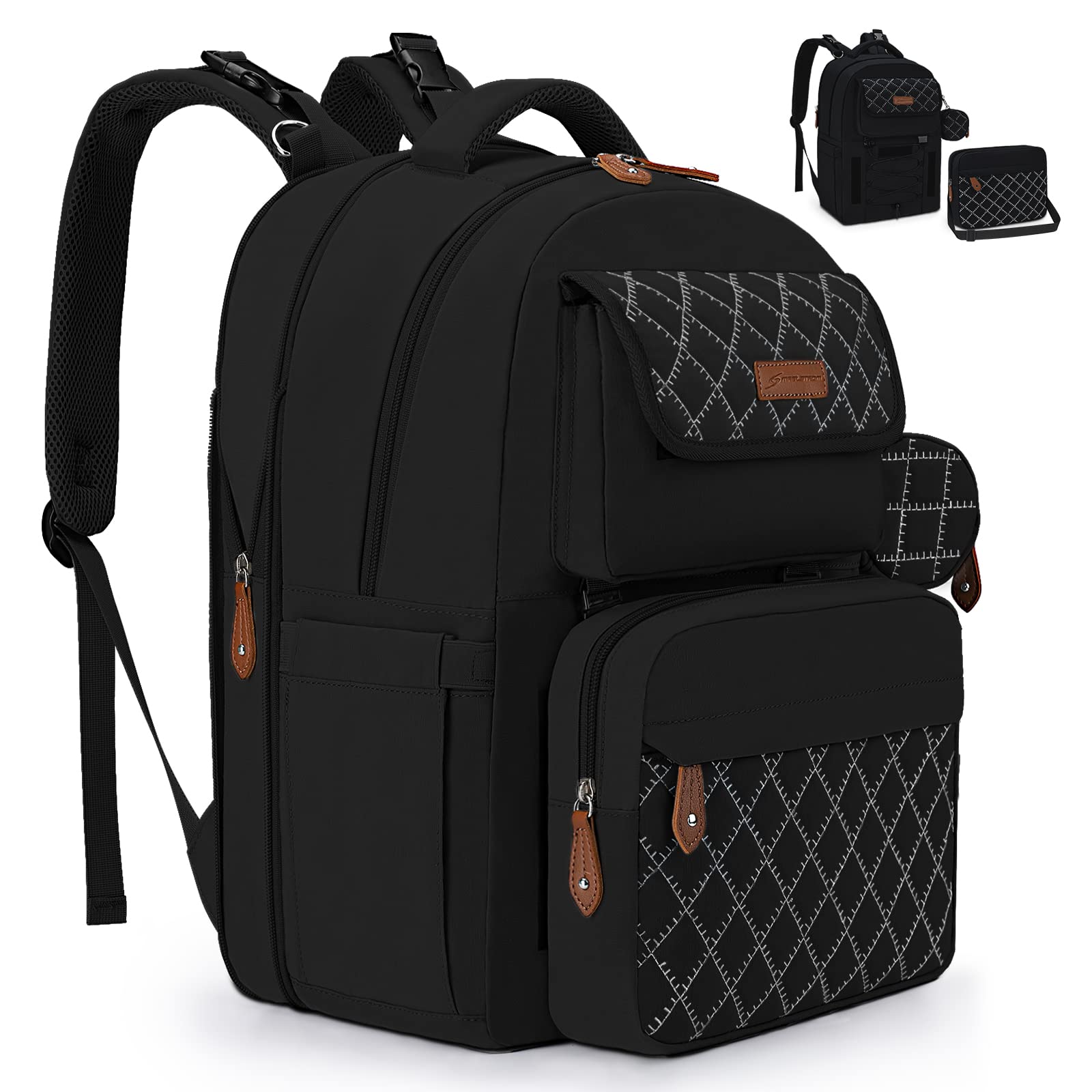 Maelstrom Diaper Bag Backpack,29L-45L Expandable Large Baby Bag For 2 Kids/Twins Baby Stuff, With Removable Cross Body Bottle Ba