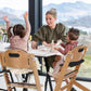 Cowiewie Natural Wooden High Chair for Babies & Toddlers 3-Tier Remove & 2 Adjustable Tray, 8 Adjustable Highchair with Cushions