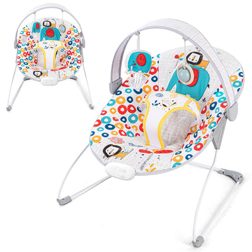 Baby Bouncer, Baby Bouncers for Infants, Portable Baby Bouncer Seat for Newborns with Music Soft Seat Cushion, Adjustable Infant