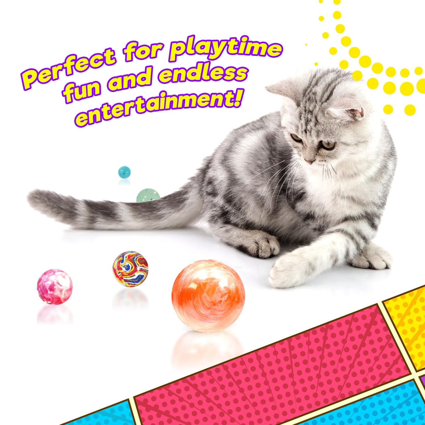 2CHILL Hi Bounce Super Bouncy Balls (2 Pack, 9 Balls Each) Colorful Bouncing Rubber Balls for Kids. Cool Party Favors for Kids.
