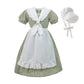 Nuoqi Prairie Dresses For Girls Pioneer Laura Ingalls Wilder Costume Colonial Girls Costume 4-5, Green