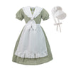 Nuoqi Prairie Dresses For Girls Pioneer Laura Ingalls Wilder Costume Colonial Girls Costume 4-5, Green