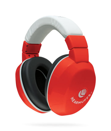 Lucid Audio Hearmuffs Kids Hearing Protection Red/White (Over-The-Ear Sound Protection Ear Muffs Ages 5+)
