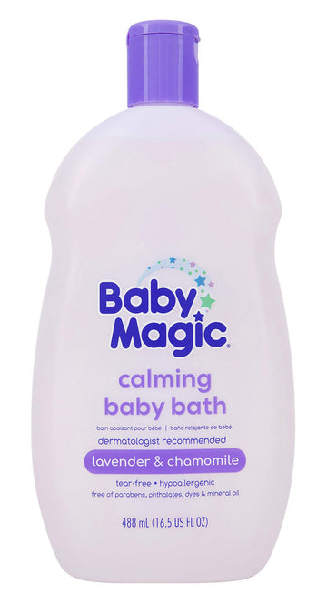 Baby Magic Calming Baby Bath| Tear-Free, Free of Parabens, Phthalates, Sulfates and Dyes, Lavender/Chamomile, 16.5 Fl Oz