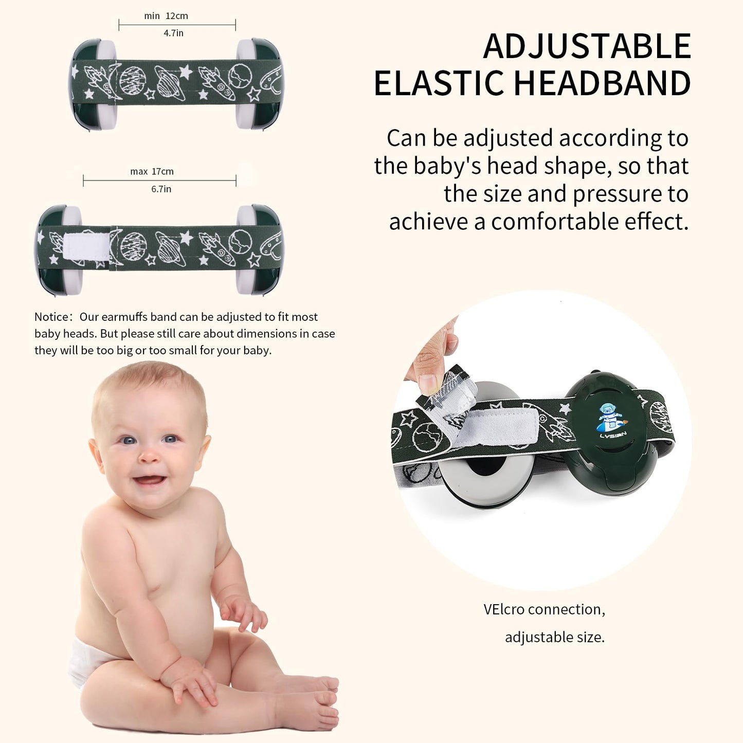 Lysian Baby Noise Reduction Earmuffs - Noise Cancelling Headphone For Infants Hearing Protection From Festival Concerts, Sport,