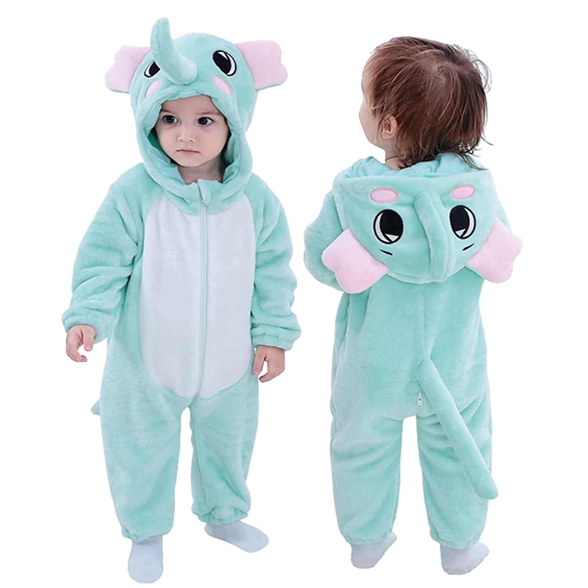 Tonwhar Kids' And Toddlers' Infant Tiger Dinosaur Animal Fancy Dress Costume Outfit Hooded Romper Jumpsuit (3-6 Months/Height:24