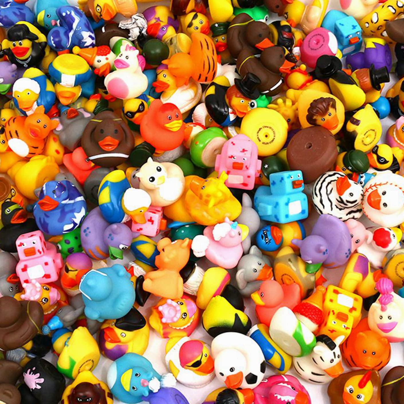 XY-WQ 200 Pack Rubber Duck for Jeeps Ducking - 2.3 Inch Bulk Floater Duck for Kids - Baby Bath Toy Assortment - Party Favors, Bi