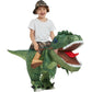 One Casa Inflatable Costume Dinosaur Riding T Rex Air Blow Up Funny Party Halloween Costume For Kids (7-10 Yrs)
