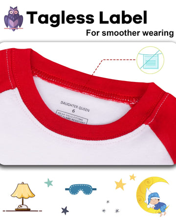 Daughter Queen Boys Pajamas 18-24 Months Summer Pjs Baseball Pj Sets Baby Toddler Cotton Short Sleeve Sleepwear Jammies Sports C