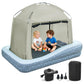 Inflatable Toddler Travel Bed with Tent: Portable Toddler Bed with High-Speed Pump & Carry Bag - Kids Air Mattress with Safety S