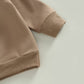 Toddler Baby Boy Clothes Set Solid Color Long Sleeve Crewneck Sweatshirt Top Casual Pants Set 2Pcs Fall Winter Outfits (Coffee B