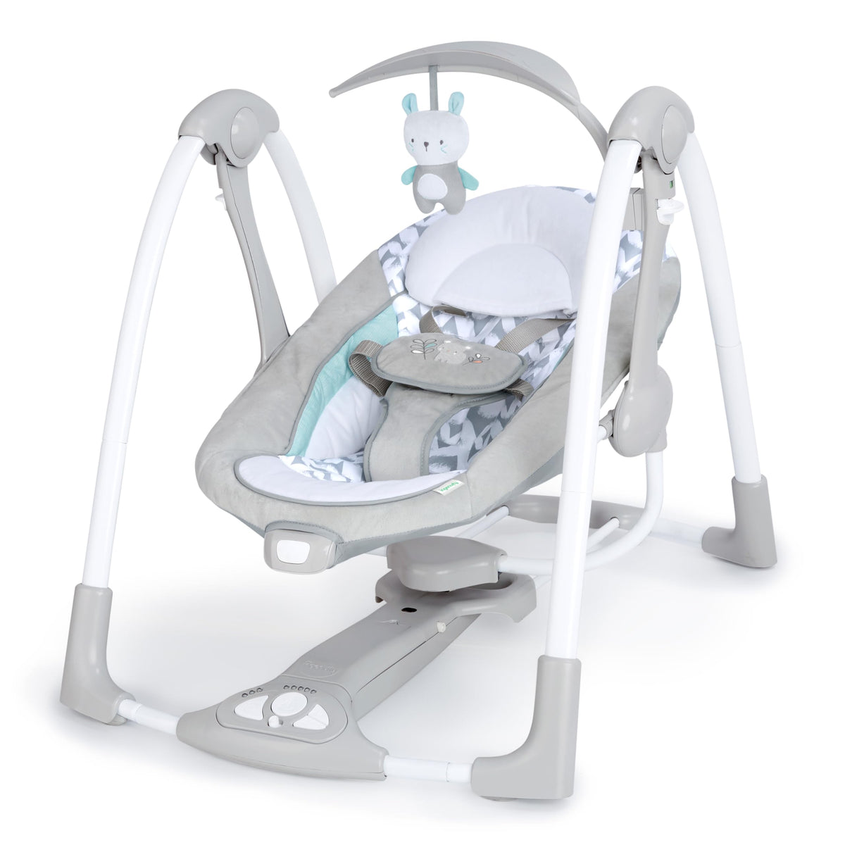 Ingenuity ConvertMe 2in1 Compact Portable Automatic Baby Swing & Infant Seat, BatteryPowered Vibrations, Nature Sounds, 09 M
