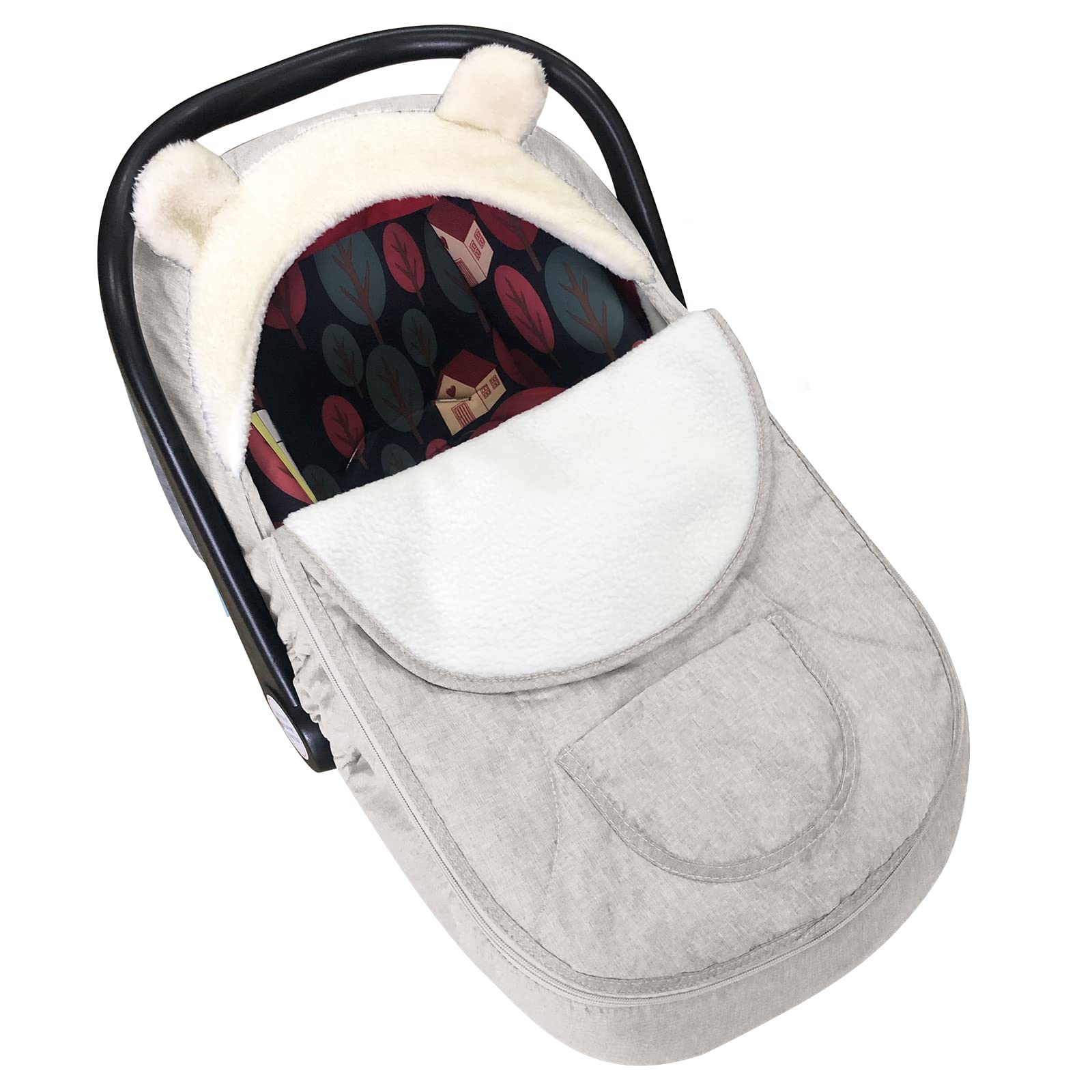 Baby Car Seat Cover - Winter Car Seat Cover for Babies Winter, Cozy Baby Car Seat Cover, Infant Car Seat Cover & Canopies Winter