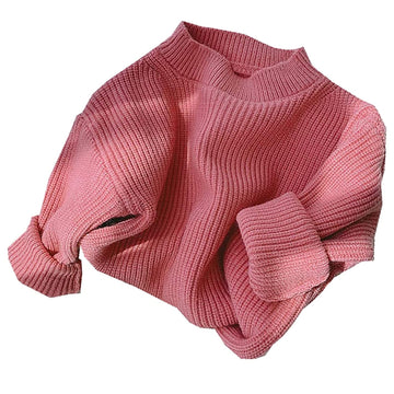 Grnshts Toddler Baby Girls Boys Knit Sweater Blouse Warm Crewneck Pullover Sweatshirt Long Sleeve Tops For Fall Winter Rose Pink