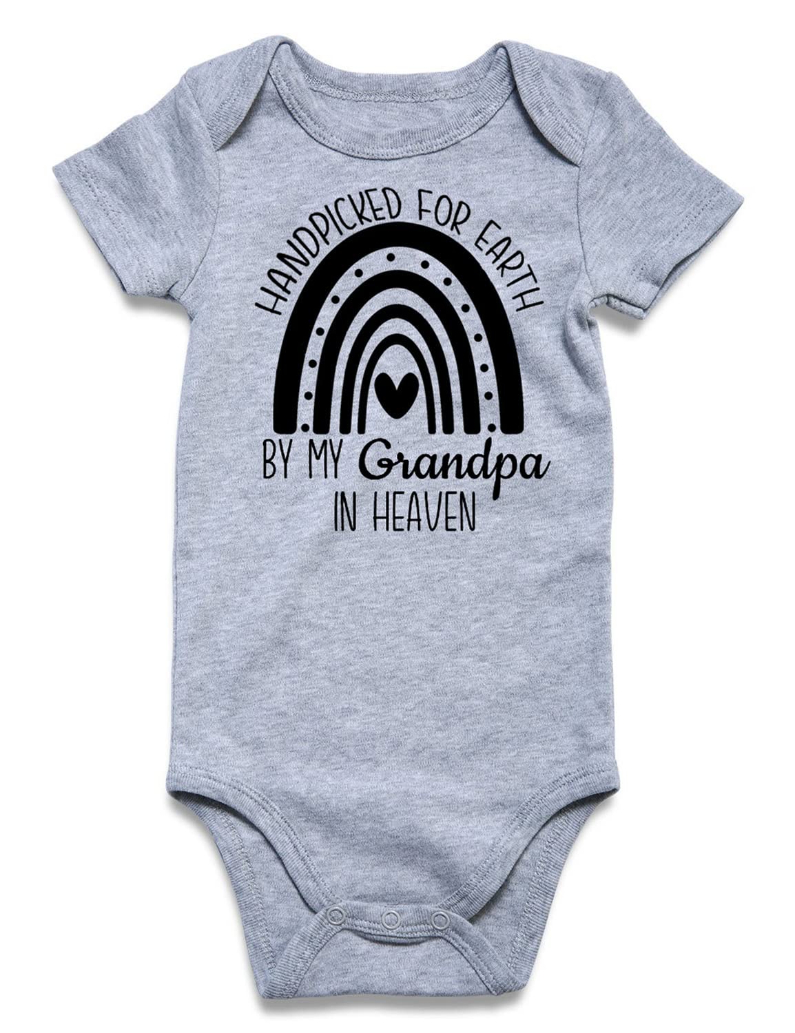 Unicomidea Hand Picked For Earth By My Grandpa In Heaven Clothes Baby Boy Outfits Fashion Cotton Gender Neutral Bodysuit 3-6 Mon