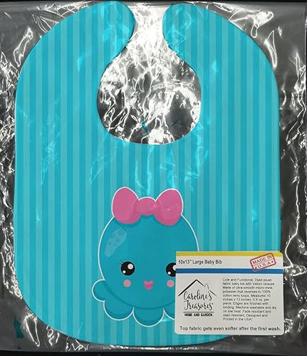 Carolines Treasures Nautical Octopus Baby Bib, Blue, Large