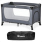hauck Baby & Toddler Foldable Travel Cot and Portable Playpen, Dream N Play Plus, Grey