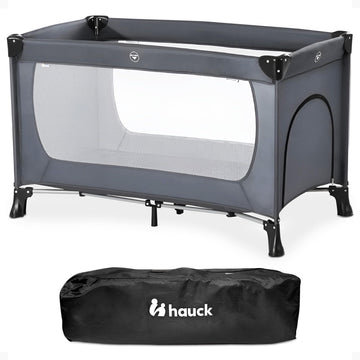 hauck Baby & Toddler Foldable Travel Cot and Portable Playpen, Dream N Play Plus, Grey