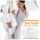 Preboun 2 Pcs Kid Hooded Bath Towel Toddler Towel 27.5 X 55'' Large Hooded Towel For Kids 3-10 Yrs Wrap Bathrobe Boy Girl(White,