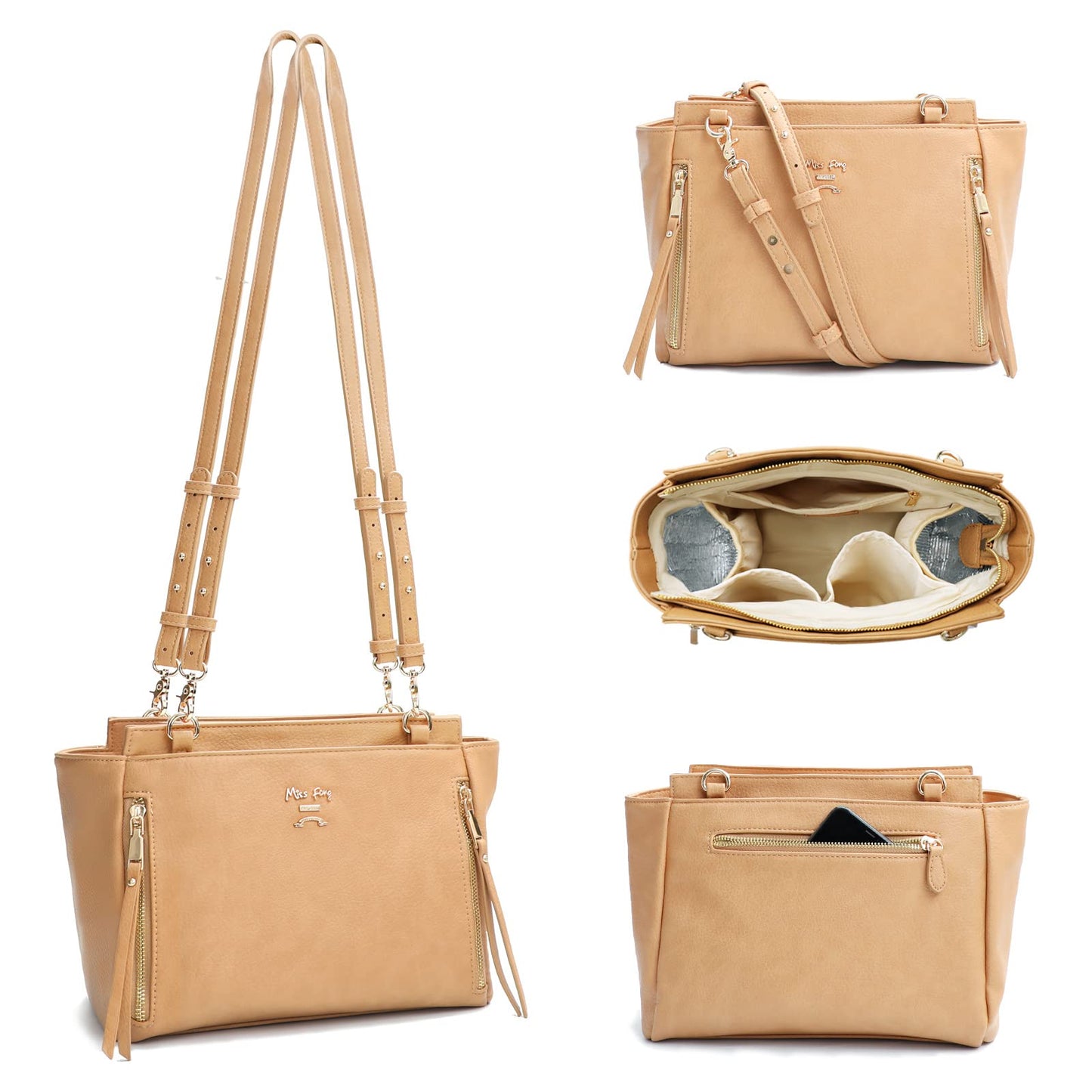 Miss Fong Small Diaper Bag Mini Diaper Bag, Crossbody Diaper Bags, Diaper Bag Purse, Diaper Clutch With 7 Diaper Bag Organizers,