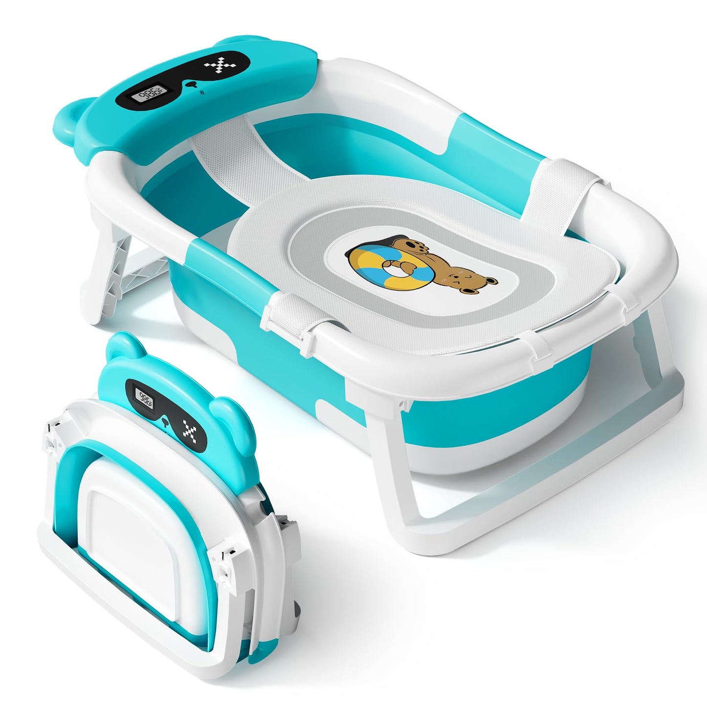 Avidor Baby Bathtub,Collapsible Bathtub For Newborn To Toddler,Durable Essential Infant Bath Tub,Portable Travel Baby Bathtub Wi