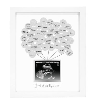 Pearhead Baby Shower Signature Guest Book & Sonogram Keepsake Photo Frame, Unique Guest Book, White, Sticker Guestbook Frame