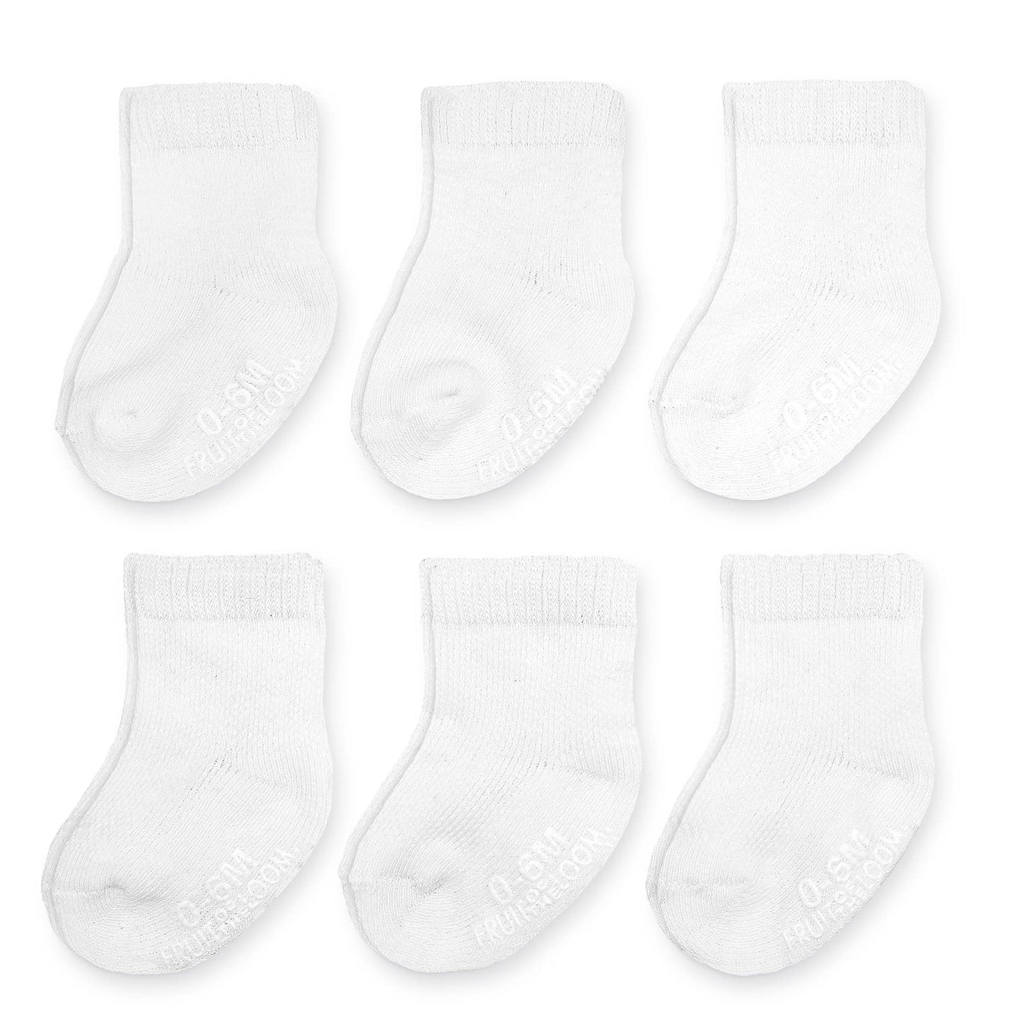Fruit Of The Loom Baby 6-Pack All Weather Crew-Length Socks, Mesh  Thermal Stretch - Unisex, Girls, Boys (6-12 Months, White)